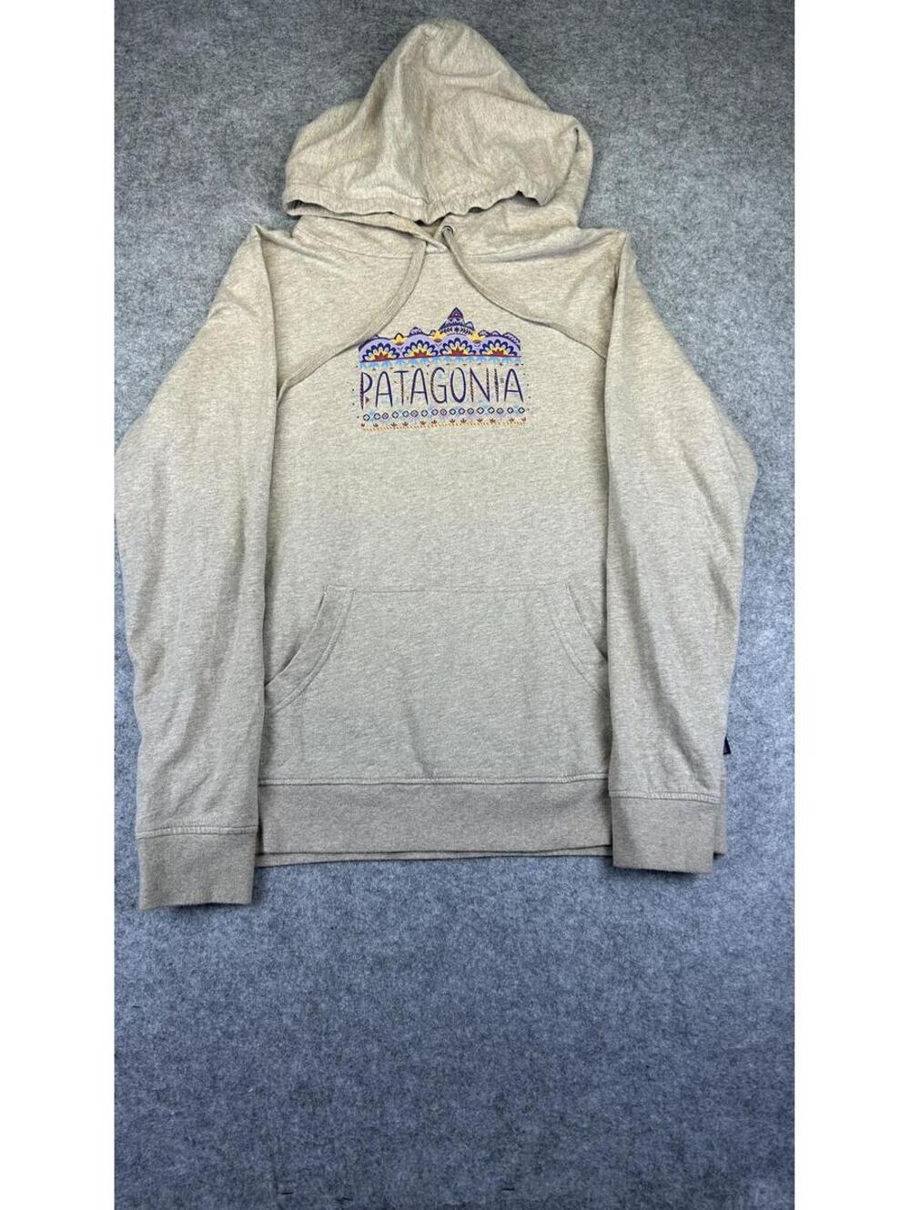 Patagonia Womens Hoodie Sz M Femme Fitz Roy Lightweight Oatmeal Gorpcore Hiking